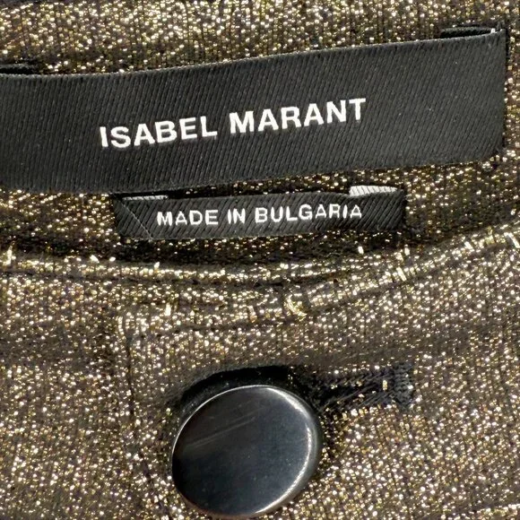 Isabel Marant Slim Metallic Gold Pants S - Picture 6 of 10